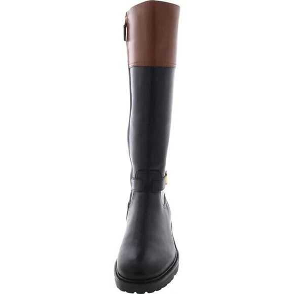 Ralph Lauren Womens Everly Riding Leather Boots Black Brown Size 5 B Winter Snow - Picture 3 of 3